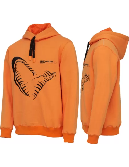 Savage Mega Jaw Hoodie Felpa con Cappuccio in Cotone Abbigliamento da pesca Savage Gear