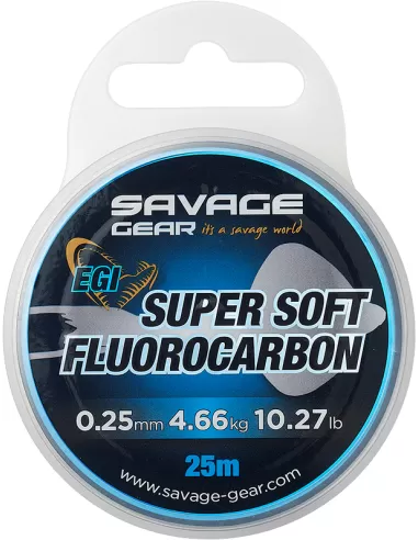 Savage Gear Super Soft Fluorocarbon Appositamente Pesca Egi 25 mt Fluorocarbon Savage Gear
