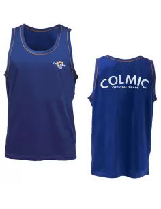 Colmic Vogatore Canotta 100% Cotone Blu Orange Abbigliamento da pesca Colmic