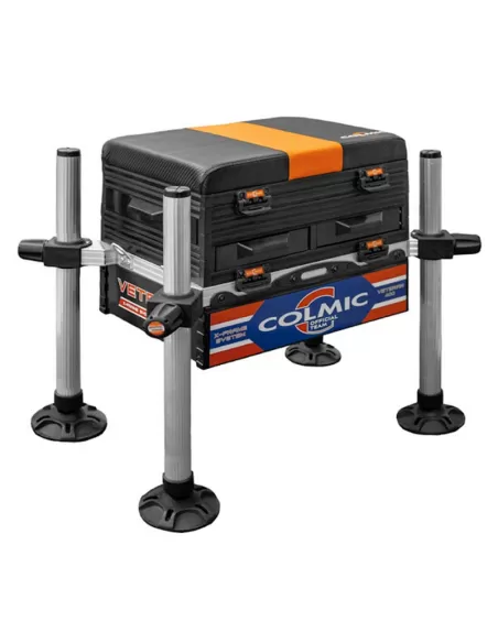 Colmic Veteran 400 Basic Station Panchetto con Gambe da 36 mm + Modulo Cassetto Laterale + Modulo due Cassetti Frontali Panch...