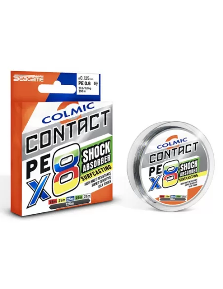 Colmic Contact 250 mt 8X Surfcasting Braid Multicolor 5 Colori Trecciati Colmic