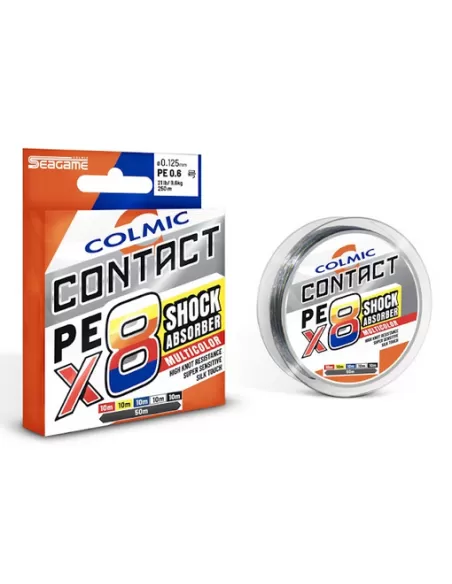 Colmic Contact 150 mt 8x Braid Multicolor 5 Colori Fili da pesca Colmic