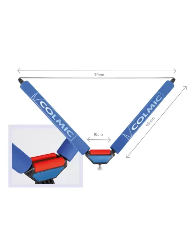 Colmic Roller V 40x70 cm Attacco Filettato Universale  Rulli e Rod Rest Colmic