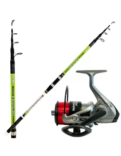 Kolpo Kit pesca surfcasting Canna in Carbonio Mulinello e Filo Kit da pesca Kolpo