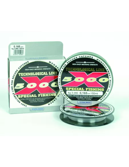 Colmic X500 150 mt Monofilo da Pesca Clear con Trattamento Fluorine Fili da pesca Colmic