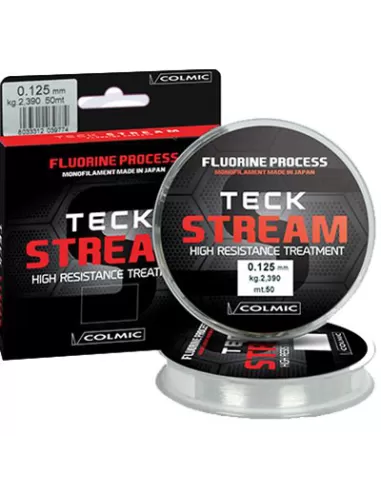 Colmic Teck Stream 50 mt Filo per Terminali Fluorine Process Fili da pesca Colmic