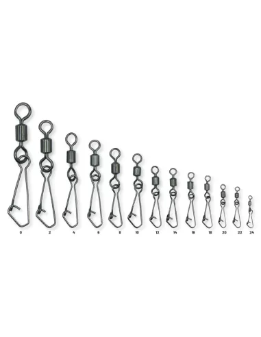 Colmic Rolling + Hooked Snap Girelle da Pesca con Moschettone Anti Apertura Girelle Colmic