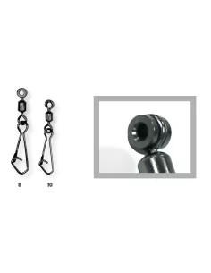 Colmic Rolling W/Metal Bead + Hooked Snap Attacco Scorrevole per galleggianti inglesi pastutratori e piombi 6 pz Girelle Colmic
