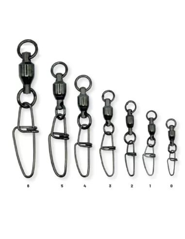 Colmic Ball Bearing + Insurance Snap Girelle con Cuscinetto e Moschettone Robusto Girelle Colmic