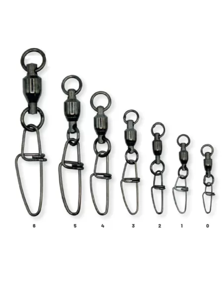 Colmic Ball Bearing + Insurance Snap Girelle con Cuscinetto e Moschettone Robusto Girelle Colmic