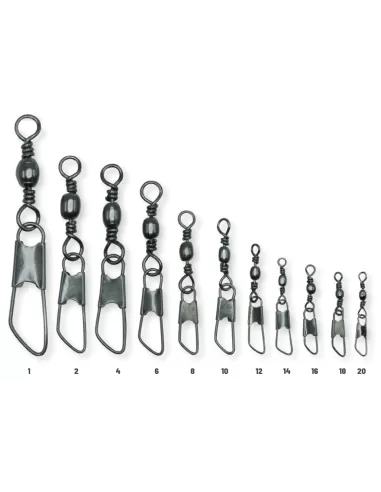 Colmic Barrel + Safety Snap 12 pz Girella con Moschettone Girelle Colmic