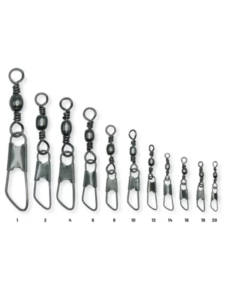 Colmic Barrel + Safety Snap 12 pz Girella con Moschettone Girelle Colmic