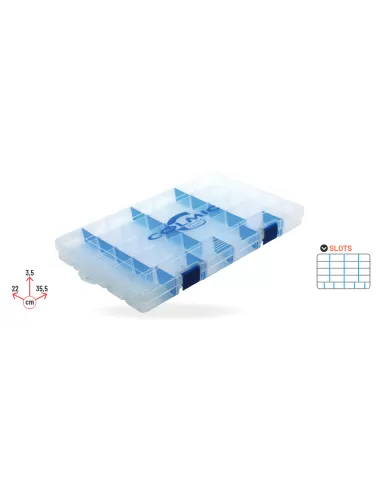Colmic Horizon Boxe 405 Scatola Porta Accessori Modulabile 22x3.5x35.5 cm Scatole per la Pesca Colmic