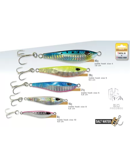 Herakles Kutter Jig Offer Lures 29 gr with Treble Hook