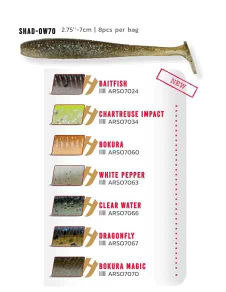 Herakles Shad Ow Offerta Artificiali Spinning Bass 7 cm 8 pz Esche Artificiali Herakles