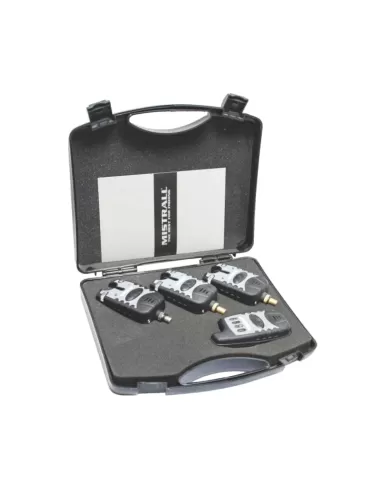 Mistrall Segnalatori Elettronici Offerta Pesca Carpfishing 3+1 con Custodia Avvisatori Carpfishing Mistrall