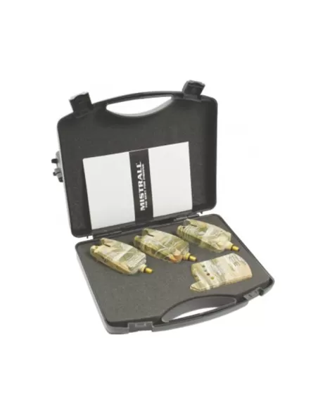 Mistrall Segnalatori Carpfishing in Offerta 3+1 con Custodia Colore Camo Avvisatori Carpfishing Mistrall