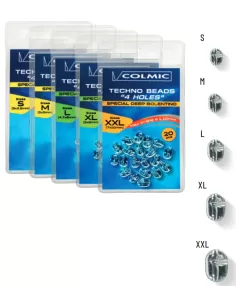 Colmic Techno Beads Perline 4 Fori 20 pz Stopper Colmic