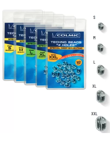 Colmic Techno Beads Perline 4 Fori 20 pz Stopper Colmic