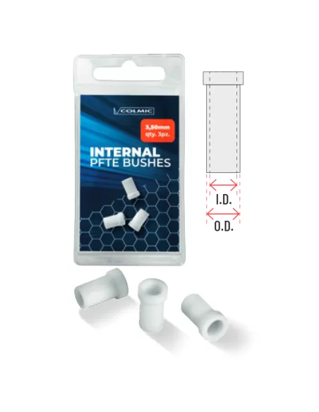 Colmic Teflon PTFE Busher Boccole Interne per Elastico 3 pz Accessori da pesca Colmic