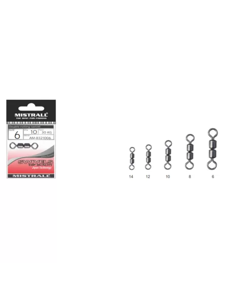 Mistrall Girelle Rolling da Pesca Doppie 10 pz Girelle Mistrall