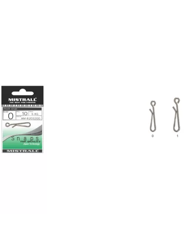 Mistrall Hanging Snap Moschettone Aggancio Rapido 10pz Girelle Mistrall