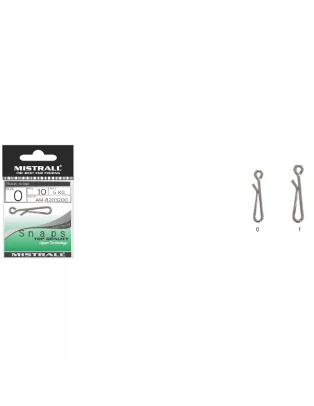Mistrall Hanging Snap Moschettone Aggancio Rapido 10pz Girelle Mistrall