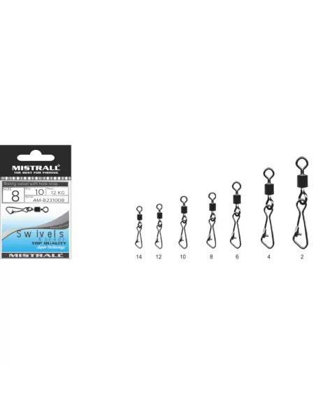 Mistrall Girelle Rolling con Moschettone Snap 10 pz Girelle Mistrall