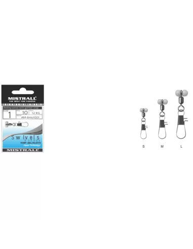 Mistrall Girella Rolling Con Moschettone e Attacco Scorrevole 10 pz Girelle Mistrall