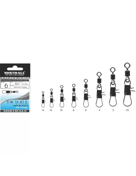 Mistrall Girella Rolling con Moschettone Interlock 10 pz Girelle Mistrall