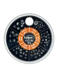 Kolpo Mascot Pallini Calibrati Spaccati 50 gr sei Misure Scatole Mascot Piombi Assortiti Kolpo