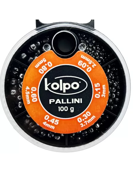 Kolpo Mascot Pallini Calibrati Spaccati 100 gr sei Misure Scatole Mascot Piombi Assortiti Kolpo