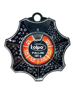 Kolpo Mascot Pallini Calibrati Spaccati 120 gr sei Misure Scatole Mascot Piombi Assortiti Kolpo