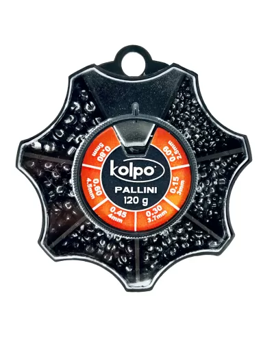 Kolpo Mascot Pallini Calibrati Spaccati 120 gr sei Misure Scatole Mascot Piombi Assortiti Kolpo
