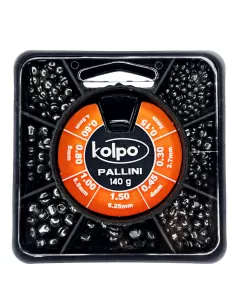 Kolpo Mascot Pallini Calibrati Spaccati 140 gr Sette Misure Scatole Mascot Piombi Assortiti Kolpo