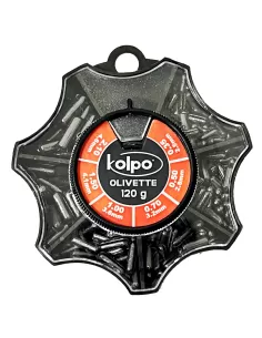 Kolpo Mascot Olivette Spaccate Styl Shot 6 Misure 120 gr Scatole Mascot Piombi Assortiti Kolpo