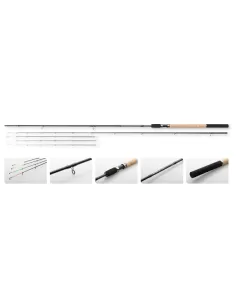 Dam Intenze Feeder Canna da Pesca in Carbonio 24T con 4 Vette Canne Feeder Ledgering Dam