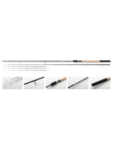 Dam Intenze Feeder Canna da Pesca in Carbonio 24T con 4 Vette Canne Feeder Ledgering Dam