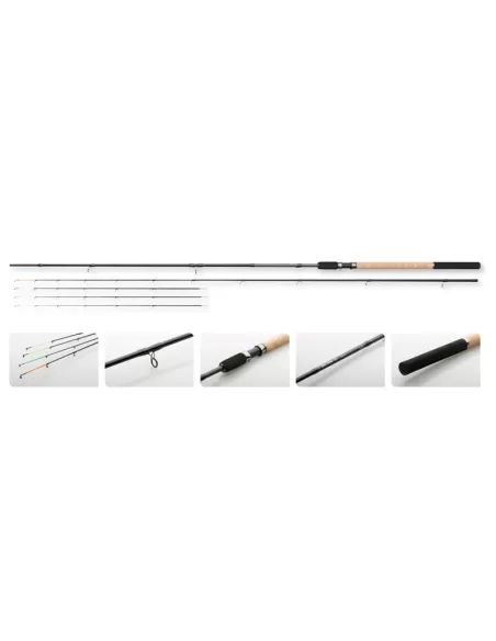 Dam Intenze Feeder Canna da Pesca in Carbonio 24T con 4 Vette Canne Feeder Ledgering Dam
