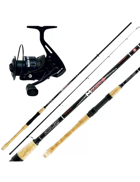 Kolpo Spinning Fishing kit Carbon Rod 2 Sections + Bakis Reel