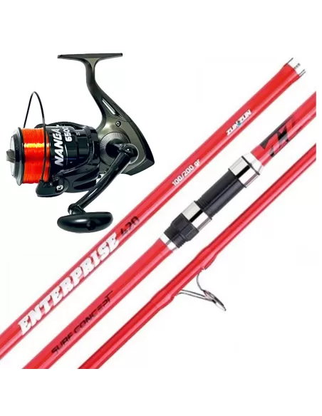Combo Surfcasting Sele Enterprice 3 sez 4.20mt + Mulinello Nanga Surf Kit da pesca Sele