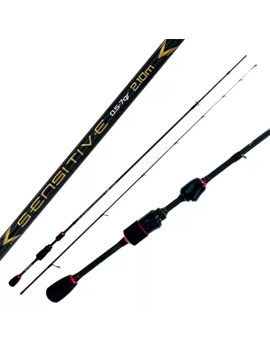Kolpo Canna da Pesca Spinning Sensitive Light in Carbonio 0.5-7gr Canne da pesca per professionisti e principianti Kolpo