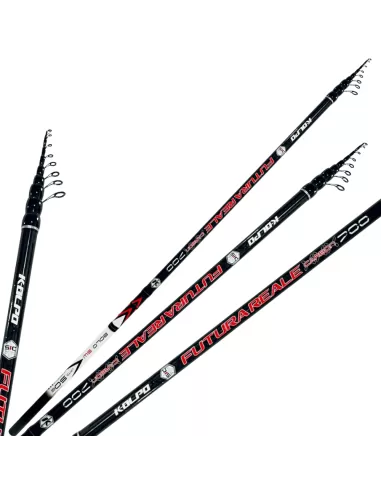 Kolpo Canna da Pesca Bolognese Futura Reale Carbonio Spiralato Canne da pesca per professionisti e principianti Kolpo