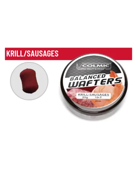 Colmic Balanced Wafters 25 gr Krill/Sausages Esche Morbide a Galleggiamento Bilanciamento  Pellet Colmic