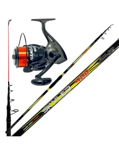 Kit Surfcasting Canna in Carbonio 420 + Mulinello Nanga Surf con Filo Kit da pesca Kolpo