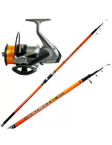 Kolpo Kit Pesca Surfcasting Canna 170 gr in Carbonio + Mulinello Nanga Kit da pesca Kolpo