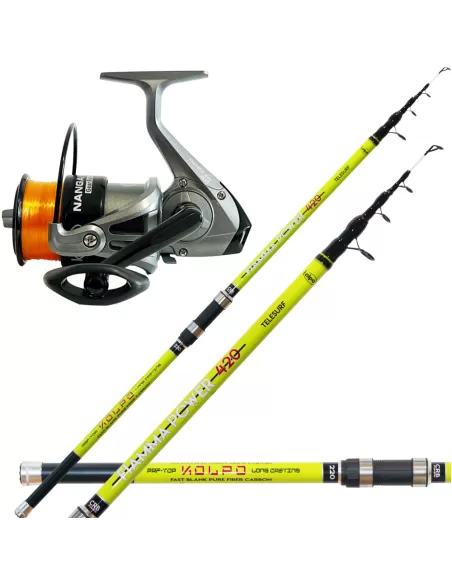 Kolpo Surfcasting Fishing Kit 220g Carbon Rod + Nanga Reel with Line Kolpo Fishing Kit