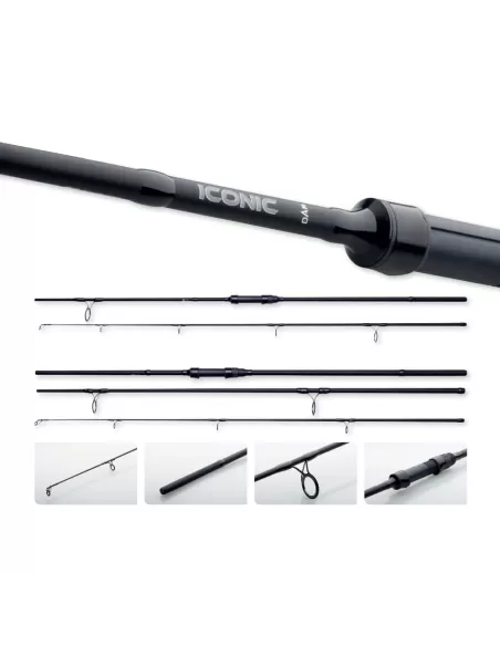DAM Iconic Carp Canne da Pesca Carpfishing in Fibra di Carbonio Canne da pesca Dam