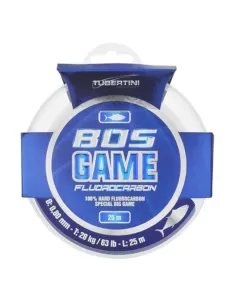 Tubertini Bos Game Fluorocarbon Puro 25 mt per le pesche in mare Fili da pesca Tubertini