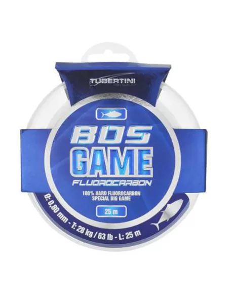 Tubertini Bos Game Fluorocarbon Puro 25 mt per le pesche in mare Fili da pesca Tubertini